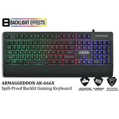 ARMAGGEDDON GAMING KEYBOARD 8 BACKLIGHT EFFECTS AK-666X AK666X