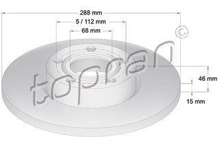 TOPRAN 103 755 755 - brake disc Δισκόπλακα
