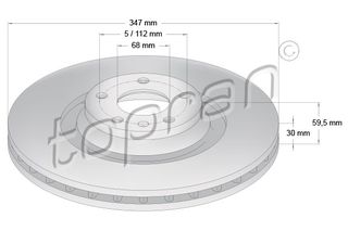 TOPRAN 110 423 - ΔIΣKOΠΛAKEΣ EMΠPOΣ AUDI A6 010-347mm
