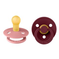 Bibs Πιπίλες Colour Round-2 Pack No 1 Καουτσούκ Dusty Pink/Elderberry