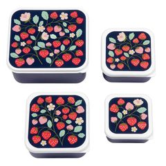 A little Lovely Company: Δοχείο Φαγητού Lunch Box Set Φράουλες