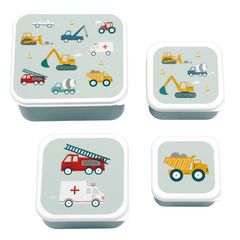 A Little Lovely Company: Δοχείο Φαγητού Lunch Box Set Vehicles