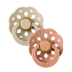 BIBS Πιπίλες Boheme Round Καουτσούκ 2τμχ Vanilla / Peach No1