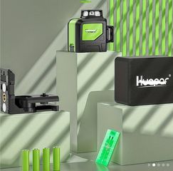  Εργαλείο με laser Huepar 8 γραμμών - Προφέσιοναλ laser με πράσινη δέσμη σε σχήμα σταυρού και κάλυψη 360 μοιρών και λειτουργίες παλμών!