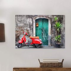 Πίνακας σε καμβά "Red Vespa" Megapap ψηφιακής εκτύπωσης 60x40x3εκ. 0127958