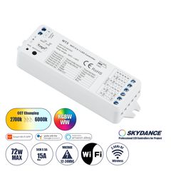 GloboStar® 73010 WT5 SKYDANCE DC WiFi & RF 2.4Ghz Dimmer High Speed Controller 5 Καναλιών DC 12-24V 5 x 3A 72W - Max 15A 360W - IP20 Μ10 x Π4 x Υ2cm - 5 Years Warranty