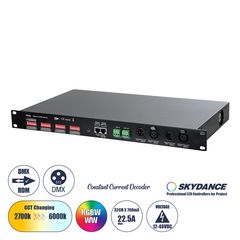 GloboStar® 71570 D32C SKYDANCE DC DMX & RDM Dimmer High Speed Controller / Constant Current Decoder 32 Καναλιών DC 12-48V 32 x 700mA 34W - Max 22.5A 1075W - IP20 Μ48 x Π26 x Υ5cm - 5 Years Warrant