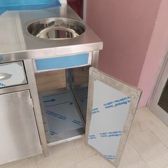 Πόστο καφέ 220*70*90/100 εκ, 1γούρνα, θέση για ψυγείο, ερμάρια & συρτάρια. Ποιότητα & Τιμή Stockinox-thumb-5