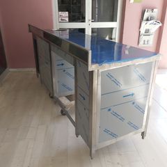 Πόστο καφέ 220*70*90/100 εκ, 1γούρνα, θέση για ψυγείο, ερμάρια & συρτάρια. Ποιότητα & Τιμή Stockinox-thumb-13