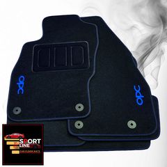 OPEL CORSA D & E 2006-2019 ΠΑΤΑΚΙΑ ΜΟΚΕΤΑ SPORT LINE ΜΑΥΡΟ ME ΜΠΛΕ ΡΑΦΗ - ΜΠΛΕ ΚΕΝΤΗΜΑ OPC ΣΕΤ 4ΤΜΧ