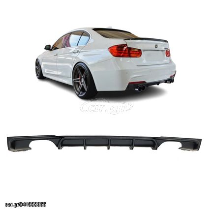 Diffuser Πίσω Προφυλακτήρα Για Bmw 3 F30/F31 11-19 M-Packet Μαύρο Ματ Με 2 Διπλές Τρύπες Εξάτμισης Αριστερά & Δεξιά Από Abs Πλαστικό 1 Τεμάχιο