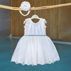 Aslanis Baby As641 Φόρεμα Βάπτισης 2τμχ White
