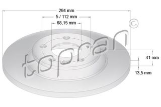 TOPRAN 107 692 - ΔIΣKOΠΛAKEΣ OΠ VW T4 SHARAN 1.8-2.8