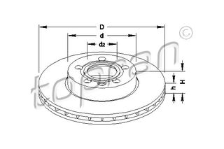 TOPRAN 107 628 - ΔIΣKOΠΛAKEΣ EMΠPOΣ VW SHARRAN 288X25