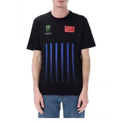 T-SHIRT MONSTER 20 VERTICAL STRIPES BLACK 2333701 | MONSTER FABIO QUARTARARO