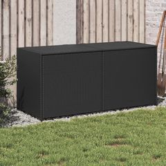Κουτί Αποθήκευσης Κήπου Μαύρο 283 Λίτρα Συνθετικό Ρατάν - Μαύρο - 120 x 50 x 56 cm