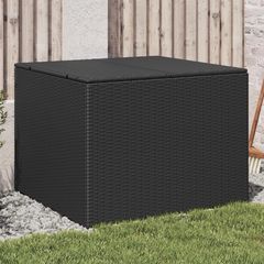 Κουτί Αποθήκευσης Κήπου Μαύρο 291 Λίτρα Συνθετικό Ρατάν - Μαύρο - 80 x 75 x 59 cm