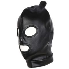 Bondage role play leather Ponytail Hood