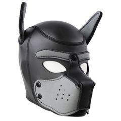LARGE Black-Gray Bondage Dog Puppy Neoprene Hood