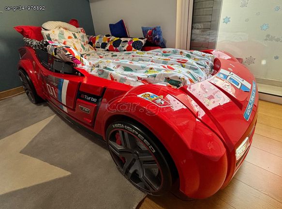 Παιδικό κρεβάτι αυτοκίνητο με τηλεκοντρόλ και στρώμα