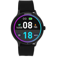 Ρολόι OOZOO Unisex Smartwatch Black Rubber Strap - Q00134 Q00134