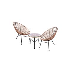 ΣΕΤ ΕΞΩΤΕΡΙΚΟΥ ΧΩΡΟΥ 3ΤΜΧ ALLEGRA HM10335 ΜΠΕΖ WICKER-ΜΕΤΑΛΛΟ