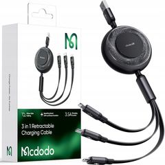 Mcdodo Flat / Retractable USB to Lightning / Type-C / micro USB Cable Μαύρο (CA-3730)