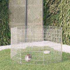 Περίφραξη Ζώων Ελεύθερης Βοσκής 8 Πάνελ 54x80 εκ. Γαλβ. Σίδερο 171578