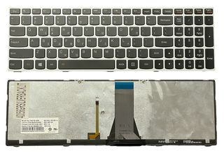 Πληκτρολόγιο Ελληνικό - Greek Laptop Keyboard για Lenovo G50-45 - Model/Type : 80MQ 25214803 T6G1-GRE PK130TH2A01 NSK-BQ0SN PK1314K2A01 9Z.NB4SN.00L GR Backlight Silver ( Κωδ.40056GRBACKLITSILVER )