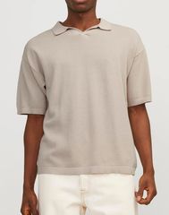 Jack & Jones Ανδρική Βαμβακερή Μπλούζα Polo  Άσπρο Regular Fit (12252748) (90% Βαμβάκι, 10% Λινό)