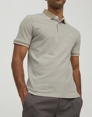 Jack & Jones Ανδρική Βαμβακερή Μπλούζα Polo "PAULOS" Μπεζ Slim Fit (12136668) (100% Οργανικό Βαμβάκι)