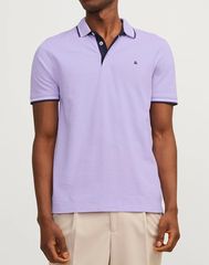 Jack & Jones Ανδρική Βαμβακερή Μπλούζα Polo "PAULOS" Λιλά Slim Fit (12136668) (100% Οργανικό Βαμβάκι)