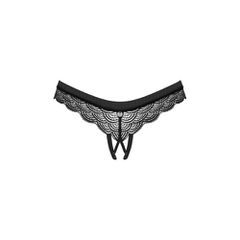 Plus size Obsessive Chemeris crotchless panties Black-thumb-1