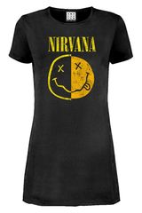 Amplified Nirvana Spliced Smiley Dress Charcoal Γυναικείο - ZAV776G06