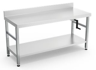 ΤΡΑΠΕΖΙ ΤΟΙΧΟΥ ΑΠΟ ΑΝΟΞΕΙΔΩΤΟ ΑΤΣΑΛΙ ΜΕ ΣΥΣΤΗΜΑ ΑΝΥΨΩΣΗΣ ΜΕ ΡΑΦΙ  1500x630x760/960 mm.