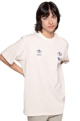 Kaotiko Brutalism Organic Cotton T-shirt Ivory Γυναικείο Boyfriend Fit - AO033-01S-G002-W