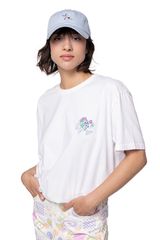 Kaotiko Washed Look Inside T-shirt White Γυναικείο Boyfriend Fit - AO039-01-G002-W
