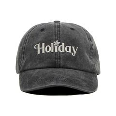 Alcott Hat With Embroidery Washed Black  - CL0038DOAY14-BLK