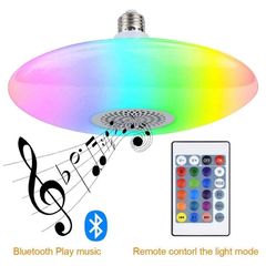 Λάμπα RGB LED & Ηχείο Bluetooth Multimedia E27 με Τηλεχειριστήριο 24W - UFO Lamp Speaker