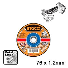 Δίσκος κοπής μετάλλου inox Ø76x1,2mm INGCO MCD30176