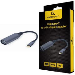 CABLEXPERT USB TYPE-C TO VGA DISPLAY ADAPTER SPACE GREY RETAIL PACK