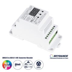 GloboStar® 73139 DL SKYDANCE DC DMX512 Signal Amplifier Din Rail Ράγας 2 Καναλιών DC 12-48V - IP20  Μ11.5 x Π5 x Υ6.5cm - 5 Χρόνια Εγγύηση