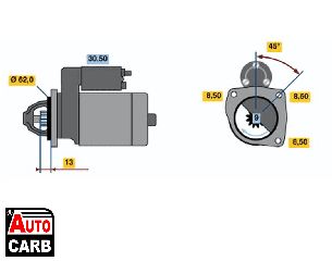 Μίζα BOSCH 0001211207 για ALFA ROMEO 75 1985-1992, ALFA ROMEO 90 1984-1987, ALFA ROMEO ALFETTA 1974-1986