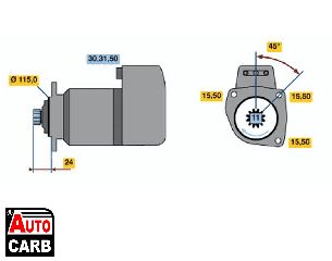 Μίζα BOSCH 0001417006 για FIAT Series 1974-1985, IVECO 370 1976-1999