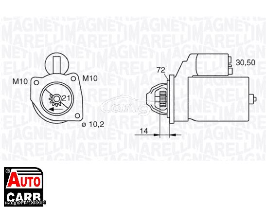 Μίζα MAGNETI MARELLI 063280006010 για FORD ESCORT 1994-2002, FORD FIESTA 1995-2006, FORD KA 1996-2008