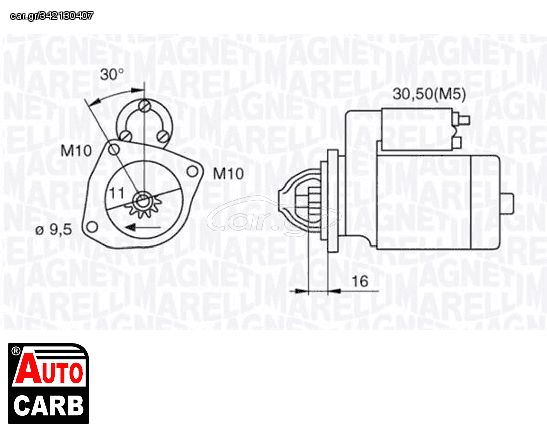 Μίζα MAGNETI MARELLI 063280029010 για FORD C-MAX 2007-2010, FORD FOCUS 2003-, MAZDA 3 1999-2009