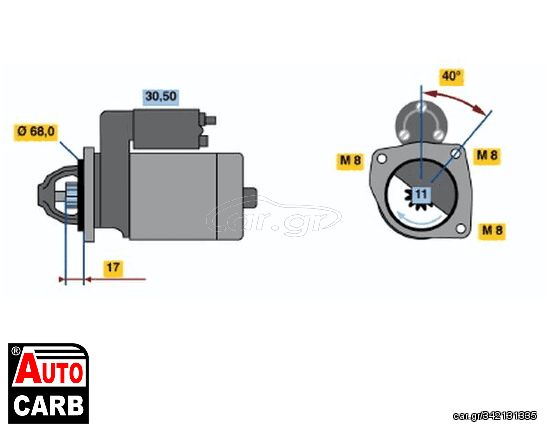 Μίζα BOSCH 0986014770090 για FIAT COUPE 1993-2000, FIAT PANDA 1980-2004, FIAT UNO 1983-2013