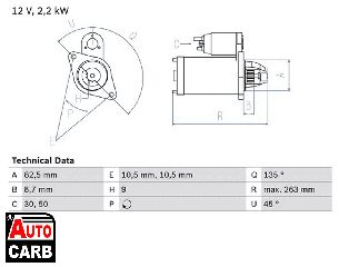 Μίζα BOSCH 0986015920090 για NISSAN SERENA 1991-2001, NISSAN TRADE 1986-1994, NISSAN VANETTE 1981-2013