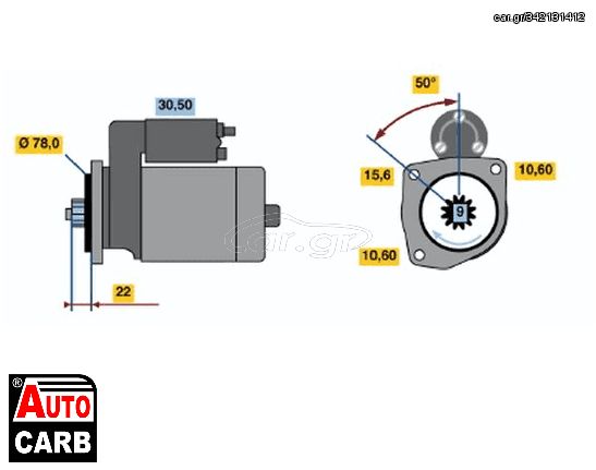 Μίζα BOSCH 0986016171090 για OPEL CORSA 1982-1994, VAUXHALL NOVA 1983-1993, VAUXHALL NOVAVAN 1990-1994