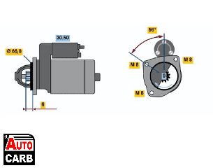 Μίζα BOSCH 0986017361090 για ALPINE A610 1991-1995, RENAULT 25 1984-1993, RENAULT ESPACE 1991-2002